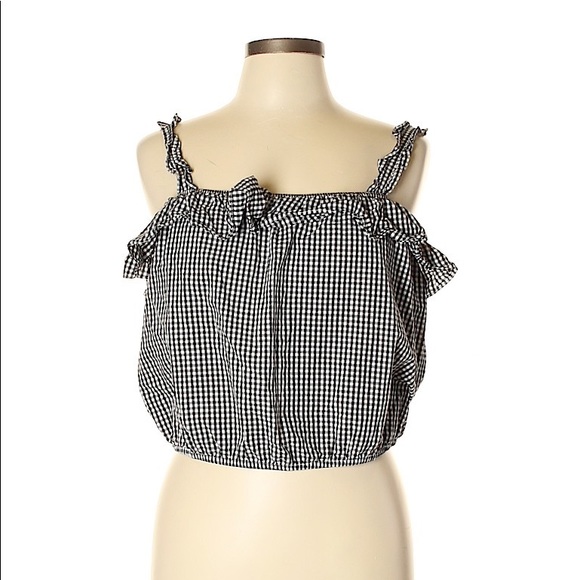American Eagle - Gingham Checkered Strap Top - Picture 2 of 5